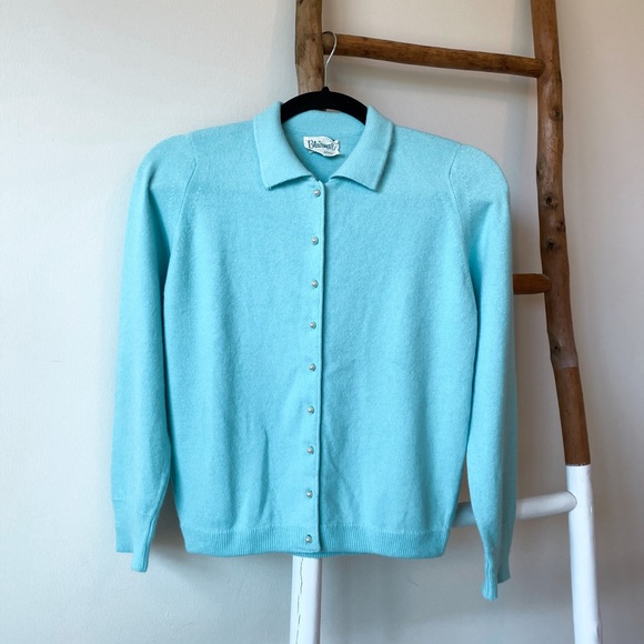Blairmoor Sweaters - Vintage Baby Blue Cardigan Sweater